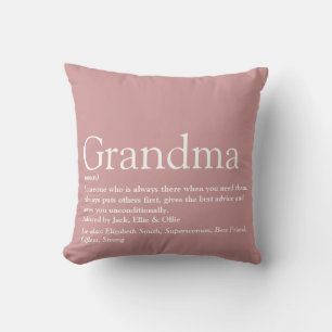Personalised Grandma Definition Dusty Rose Pink Cushion