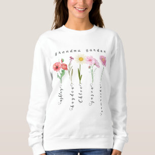 Personalised grandma garden birth flowers T-Shirt Sweatshirt