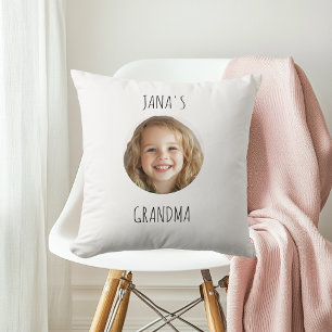 Personalised Grandma Gift Custom Grandchild Face Cushion