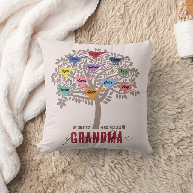 Personalised Grandma Gift Grandchild Mother's Day  Cushion (Blanket)