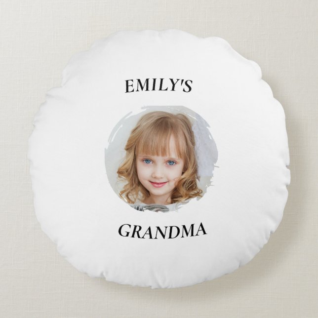 Personalised Grandma Granddaughter Round Pillow (Front)