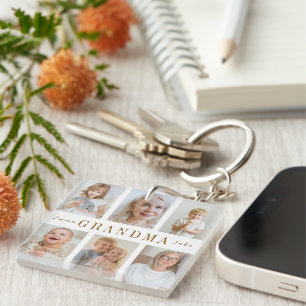 Personalised Grandma Keychain Custom Photos