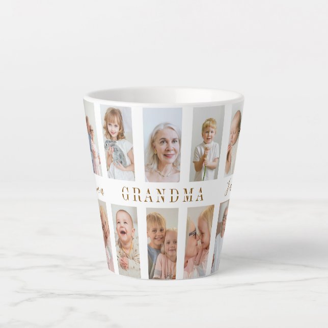 Personalised Grandma Latte Mug | Custom Photos (Front)