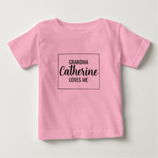 Personalised Grandma Loves Me Grandchild Baby T-Shirt