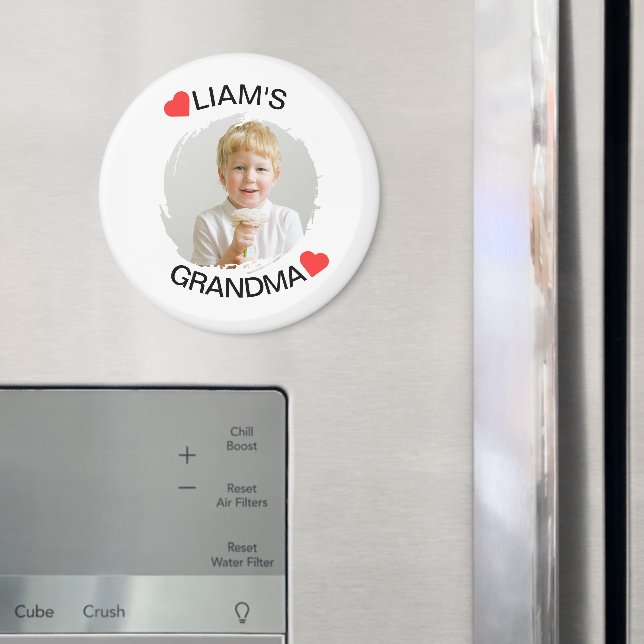 Personalised Grandma Magnet | Child Face Photo (In Situ (Fridge))