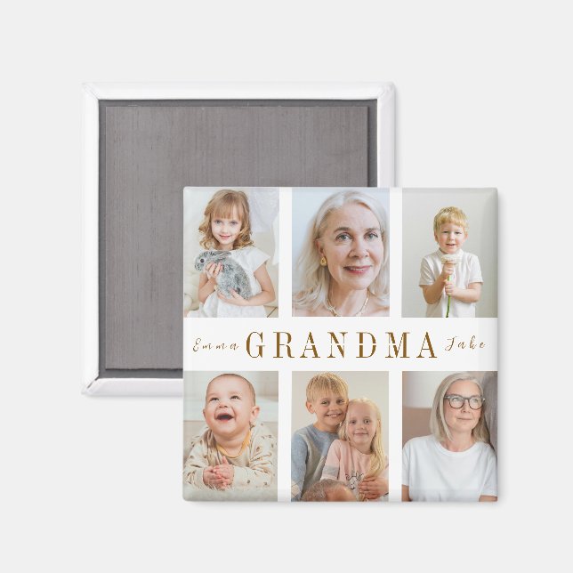 Personalised Grandma Magnet | Custom Photos (Front/Back)