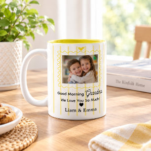 Personalised Grandma Mug with Kids Photo & Names