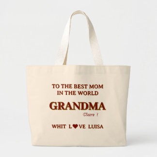 Personalised Grandma Mum Mummy Script  Large Tote Bag