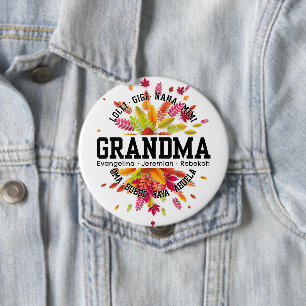Personalised GRANDMA Nana Mimi Gigi Mother's Day 10 Cm Round Badge