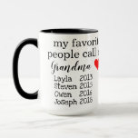 personalised grandma/nana mug with names<br><div class="desc">personalised nana mug with names,  grandchildren mugs,  nana mugs,  grammie gifts,  grandparent coffee mugs,  best nana mug,  glamma home living,  nana gifts. need the perfect gift from the grandchildren why not a custom and personalised mug with all the grandchildren's birthdates.</div>