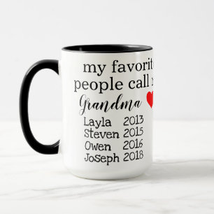 personalised grandma/nana mug with names