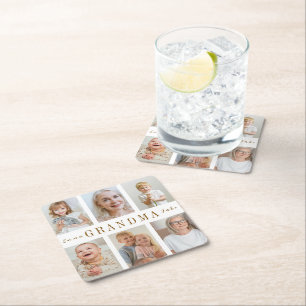 Personalised Grandma Paper Coaster Custom Photos