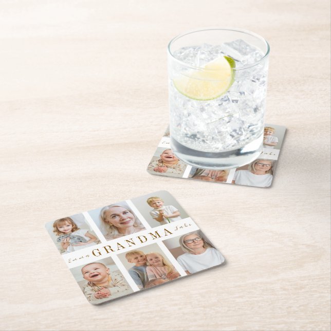 Personalised Grandma Paper Coaster | Custom Photos (Insitu)