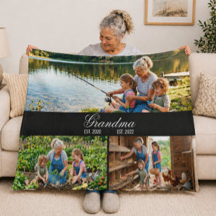 Personalised Grandma Photo Collage Blanket
