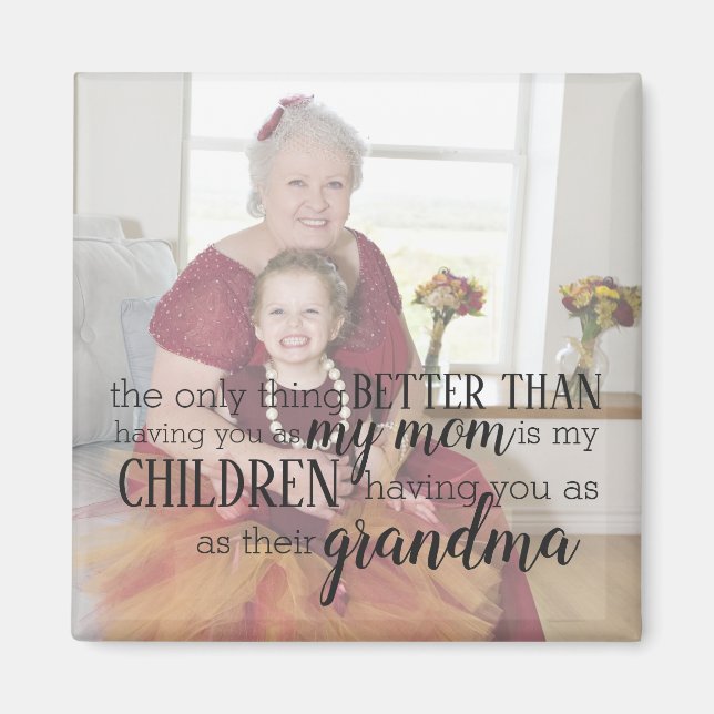 Personalised Grandma Photo Quote Magnet (Front)