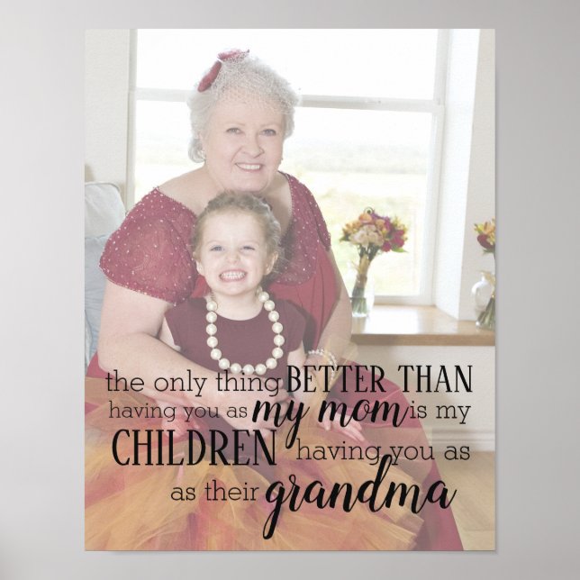 Personalised Grandma Photo Quote Poster (Front)