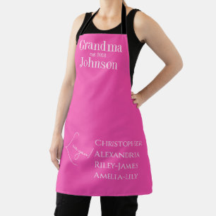 Personalised Grandma Pink Apron