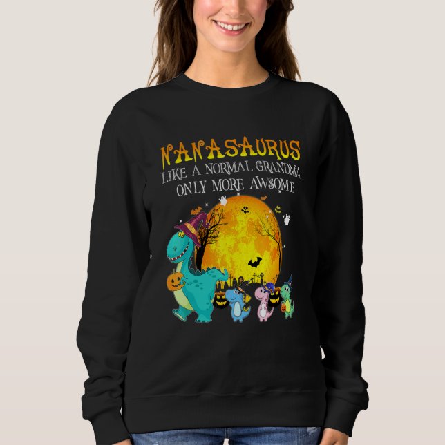 Personalised Grandma Saurus Halloween Dinosaurus C Sweatshirt (Front)