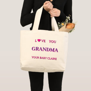 Personalised Grandma Script Large Tote Bag