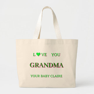 Personalised Grandma Script Large Tote Bag GREEN
