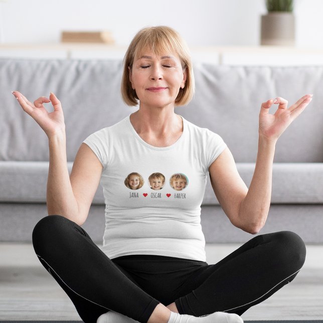 Personalised Grandma T-Shirt with Grandkids Faces  (Creator Uploaded)