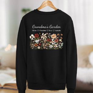 Personalised Grandma Vintage Wildflower Garden Sweatshirt