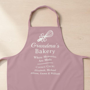 Personalised Grandma's Bakery Dusty Rose Kitchen Apron
