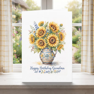 Personalised Grandma's Birthday Sunflowers Card