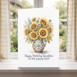 Personalised Grandma's Birthday | Sunflowers Card