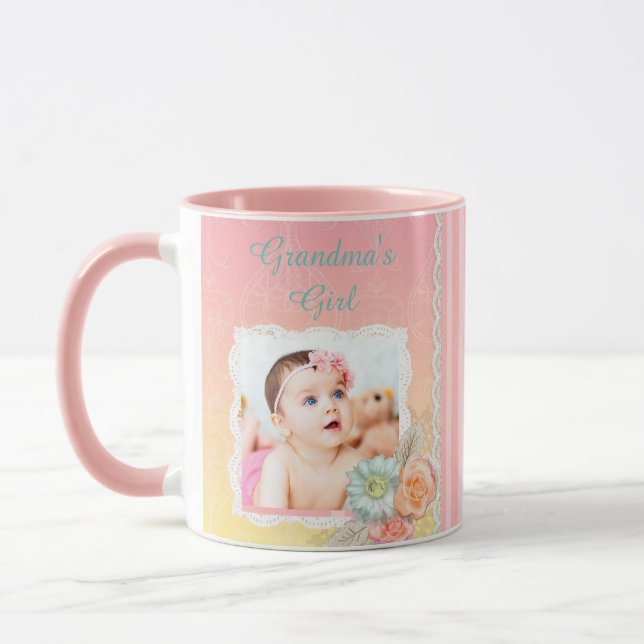 Personalised "Grandma's Girl" Pink Coffee Mug (Left)