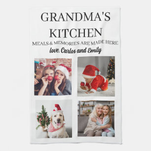 Personalised Grandma's Kitchen 4 Photo  Tea Towel