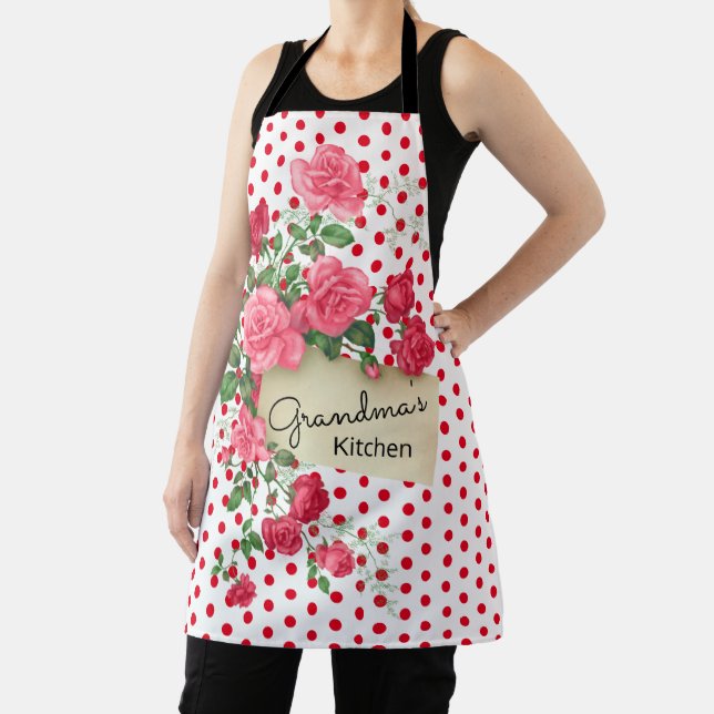 Personalised Grandma's Kitchen Floral Apron (Insitu)