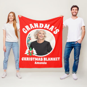Personalised Grandma's Photo Christmas Fleece Blanket