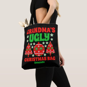 Personalised Grandma's Ugly Christmas Sweater Tote Bag