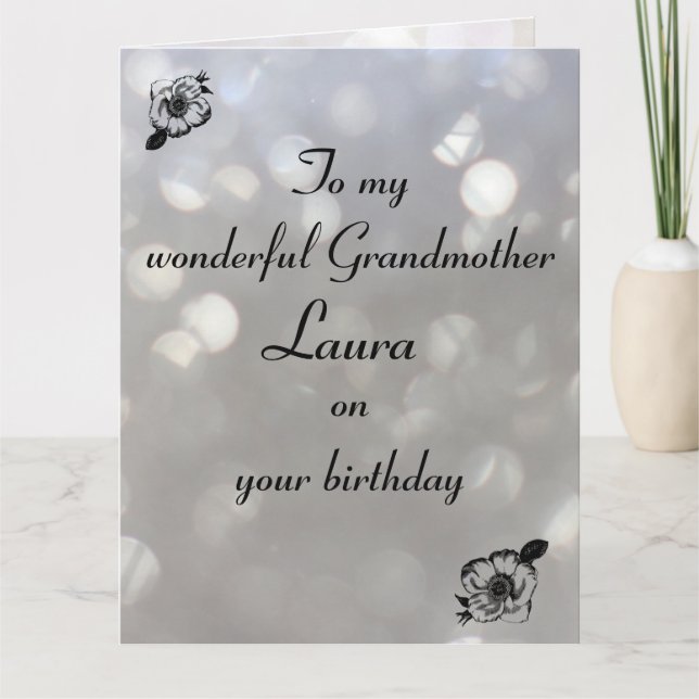 Personalised Grandmother Birthday Card (Front)