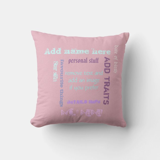 Personalised Grandmother nana granny wordcloud Cushion (Front)