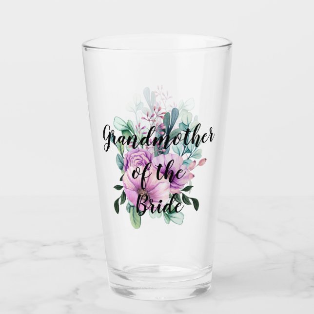 Personalised Grandmother of the Bride BUDGET Glass (Front)