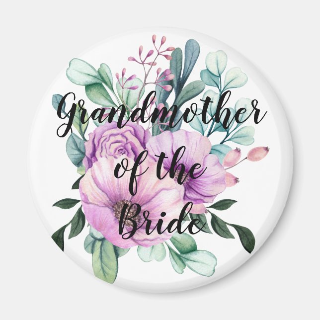 Personalised Grandmother of the Bride Groom Magnet (Front)