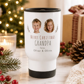 Personalised Grandpa Christmas Gift Photo Tumbler Travel Mug