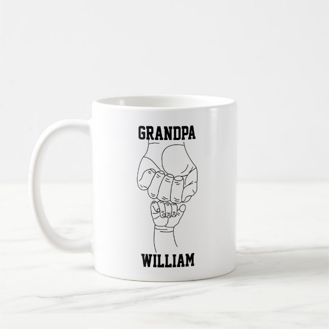 Personalised Grandpa Custom Grandfather Gift Coffee Mug (Left)