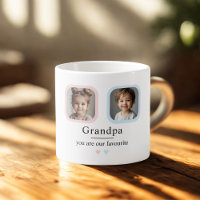 Personalised Grandpa Espresso Cup with 1 Grandkid