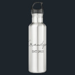 Personalised “Grandpa Est. [Year]” Water Bottle<br><div class="desc">Celebrate the year he became a grandpa with this custom “Grandpa Est. [Year]” water bottle, the perfect blend of sentimental and practical. Whether he’s a first-time grandpa or a seasoned pro, this sleek and durable bottle makes a thoughtful gift he’ll use and appreciate every day. 💧 Features: Personalised with the...</div>