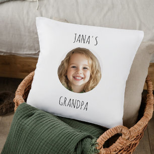 Personalised Grandpa Gift   Custom Grandchild Face Cushion