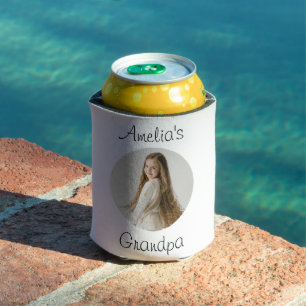 Personalised Grandpa Gift – Grandchild Face -  Can Cooler