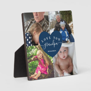 Personalised Grandpa Gifts Family Photo Collage Plaque