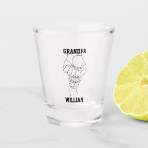 Personalised Grandpa Grandchild Gift 4 Grandfather Shot Glass