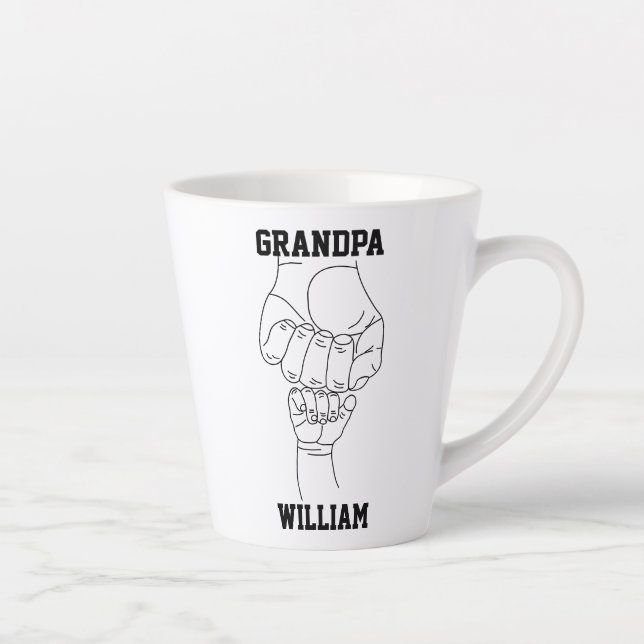Personalised Grandpa Grandchild Gift Grandfather Latte Mug (Right)