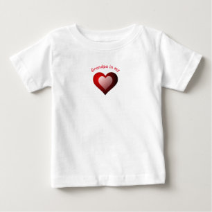 Personalised Grandpa in my heart Baby T-Shirt