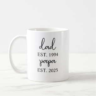 Personalised Grandpa Mug- Est 2025 Gift New Grandp Coffee Mug