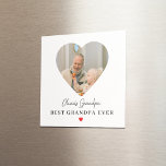 Personalised Grandpa Photo | Best Grandpa Ever Magnet<br><div class="desc">Celebrate Grandpa every time he opens the fridge! This personalised square photo magnet features a heart-shaped frame with your favourite memory and the words Best Grandpa Ever — all set on a clean white background with a sweet red heart accent. Perfect for Father’s Day, birthdays, or just because, this magnet...</div>